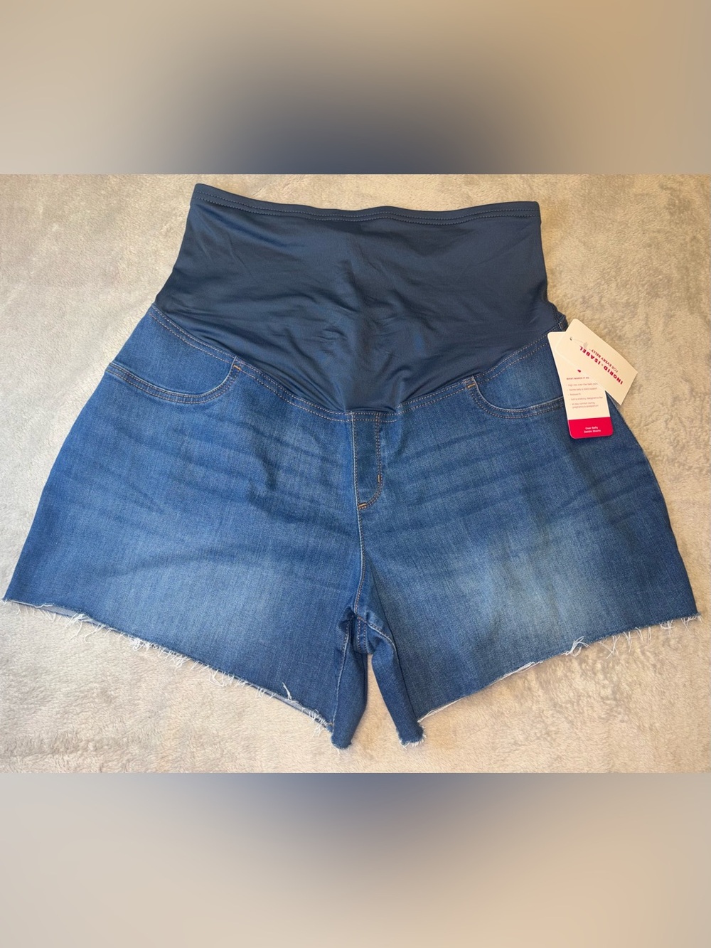 Isabel Maternity By Ingrid & Isabel Midi Maternity Jean Shorts Size XL NWT New